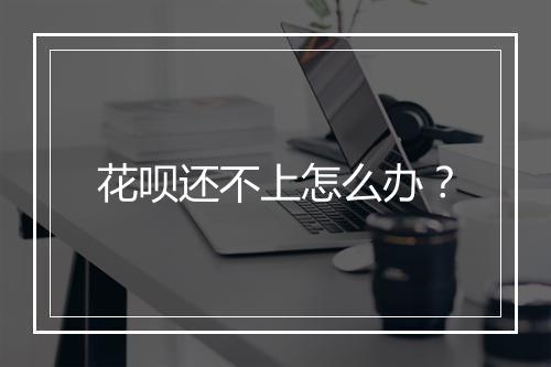 花呗还不上怎么办？