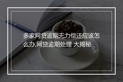 多家网贷逾期无力偿还应该怎么办,网贷逾期处理 大揭秘