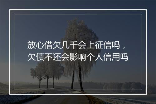 放心借欠几千会上征信吗，欠债不还会影响个人信用吗