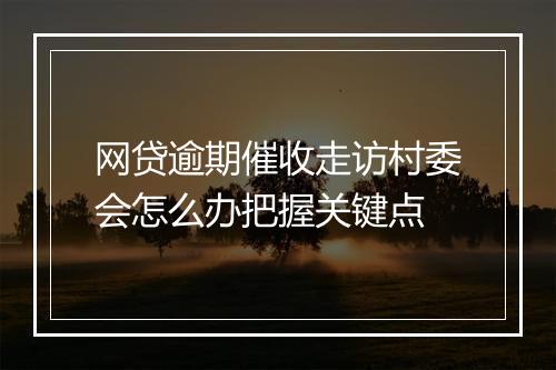 网贷逾期催收走访村委会怎么办把握关键点