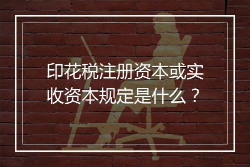 印花税注册资本或实收资本规定是什么？