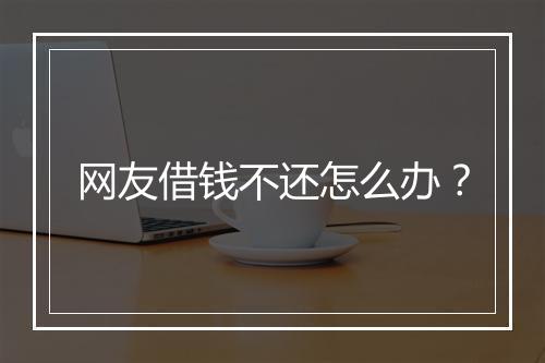 网友借钱不还怎么办？