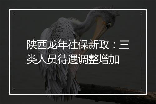 陕西龙年社保新政：三类人员待遇调整增加