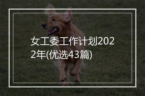 女工委工作计划2022年(优选43篇)