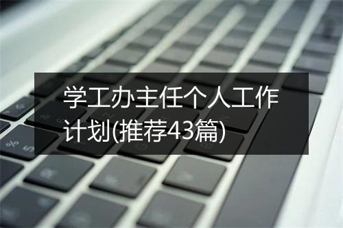 学工办主任个人工作计划(推荐43篇)