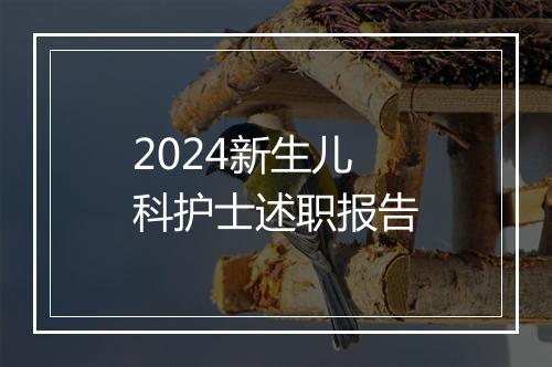 2024新生儿科护士述职报告