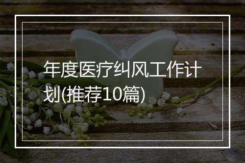 年度医疗纠风工作计划(推荐10篇)
