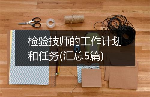 检验技师的工作计划和任务(汇总5篇)