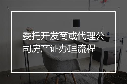 委托开发商或代理公司房产证办理流程