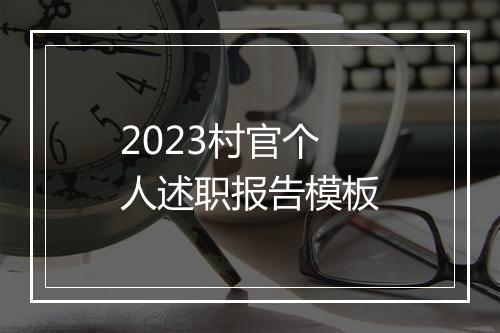 2023村官个人述职报告模板