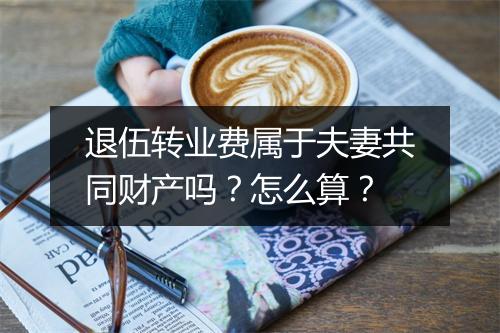 退伍转业费属于夫妻共同财产吗？怎么算？