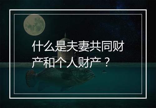 什么是夫妻共同财产和个人财产？