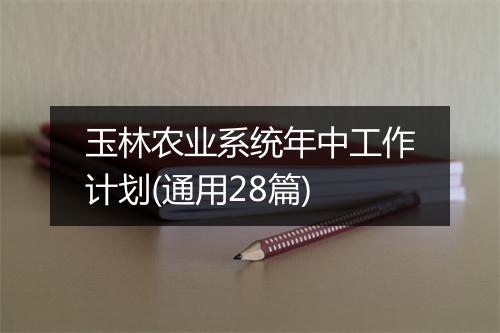 玉林农业系统年中工作计划(通用28篇)