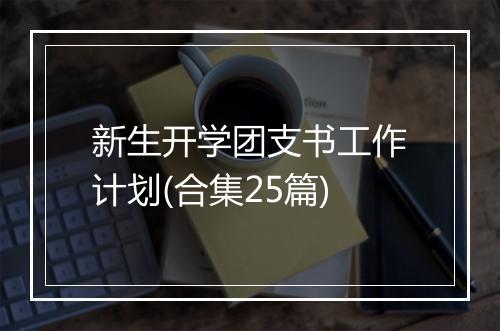 新生开学团支书工作计划(合集25篇)
