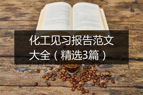 化工见习报告范文大全（精选3篇）
