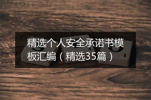 精选个人安全承诺书模板汇编（精选35篇）