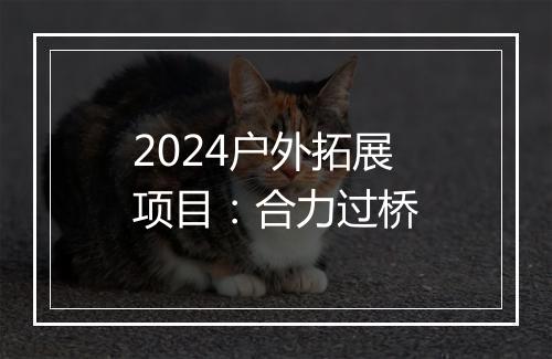 2024户外拓展项目：合力过桥