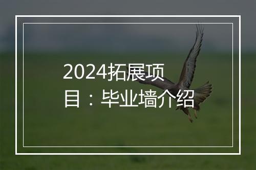 2024拓展项目：毕业墙介绍