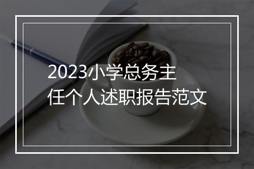 2023小学总务主任个人述职报告范文