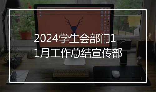 2024学生会部门11月工作总结宣传部