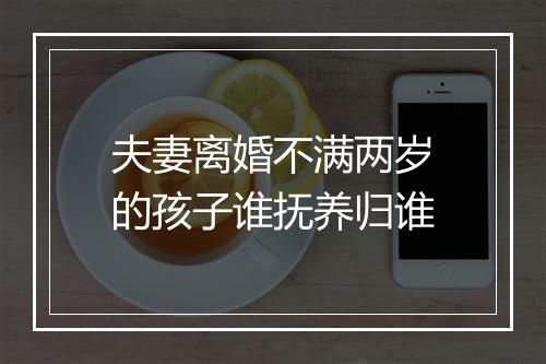 夫妻离婚不满两岁的孩子谁抚养归谁