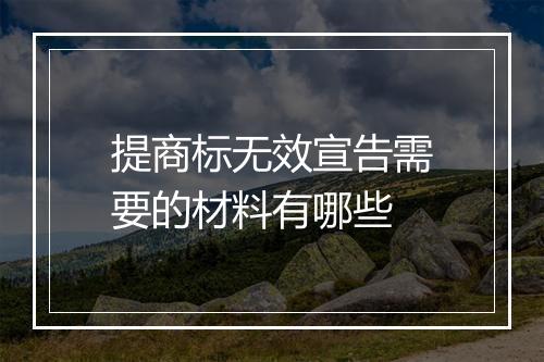 提商标无效宣告需要的材料有哪些