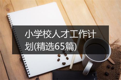 小学校人才工作计划(精选65篇)