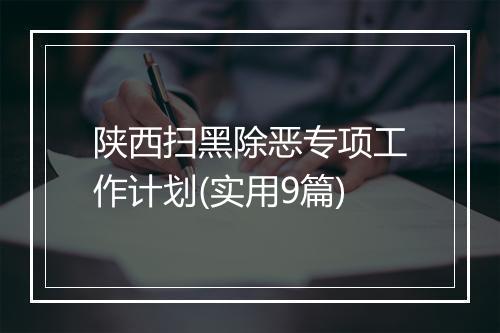 陕西扫黑除恶专项工作计划(实用9篇)