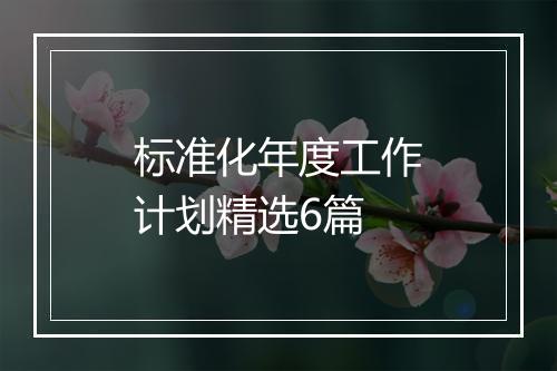 标准化年度工作计划精选6篇