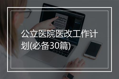 公立医院医改工作计划(必备30篇)