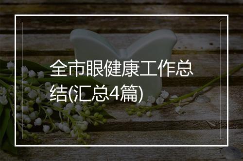 全市眼健康工作总结(汇总4篇)
