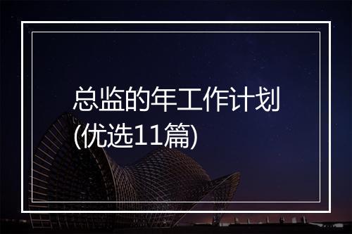 总监的年工作计划(优选11篇)