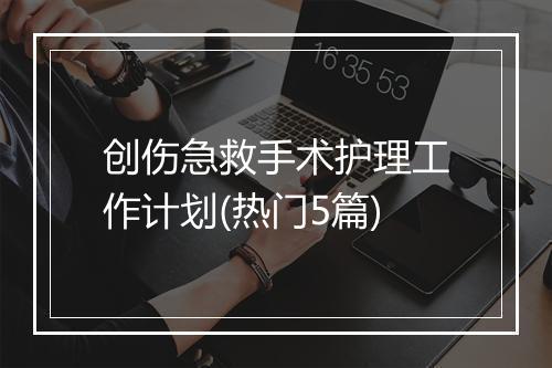 创伤急救手术护理工作计划(热门5篇)
