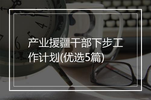 产业援疆干部下步工作计划(优选5篇)