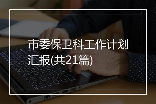 市委保卫科工作计划汇报(共21篇)