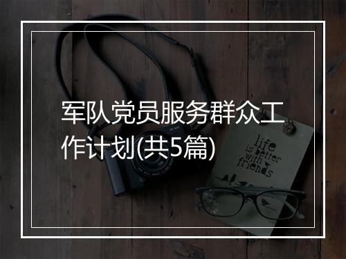 军队党员服务群众工作计划(共5篇)