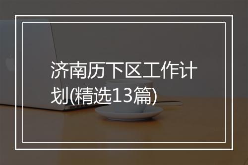 济南历下区工作计划(精选13篇)