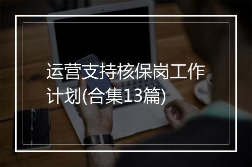运营支持核保岗工作计划(合集13篇)
