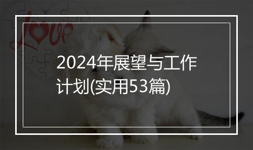 2024年展望与工作计划(实用53篇)