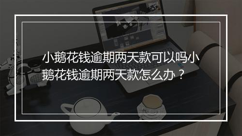 小鹅花钱逾期两天款可以吗小鹅花钱逾期两天款怎么办？
