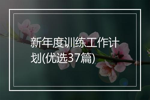 新年度训练工作计划(优选37篇)
