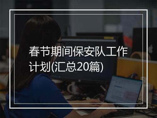 春节期间保安队工作计划(汇总20篇)