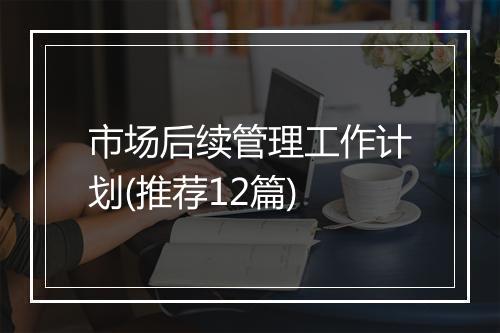 市场后续管理工作计划(推荐12篇)
