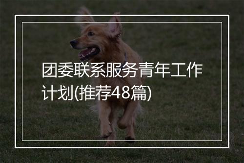 团委联系服务青年工作计划(推荐48篇)