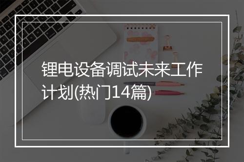 锂电设备调试未来工作计划(热门14篇)