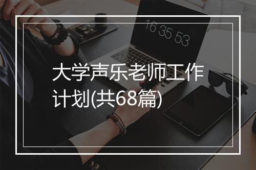 大学声乐老师工作计划(共68篇)