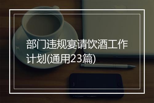部门违规宴请饮酒工作计划(通用23篇)