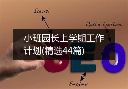 小班园长上学期工作计划(精选44篇)
