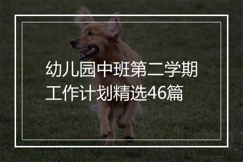 幼儿园中班第二学期工作计划精选46篇