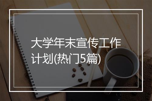 大学年末宣传工作计划(热门5篇)